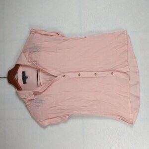 Love University Light Pink Button Down Blouse Shirt‎ S